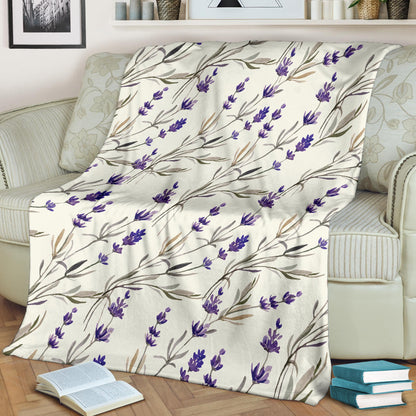 Lavender Pattern Print Design 01 Premium Blanket