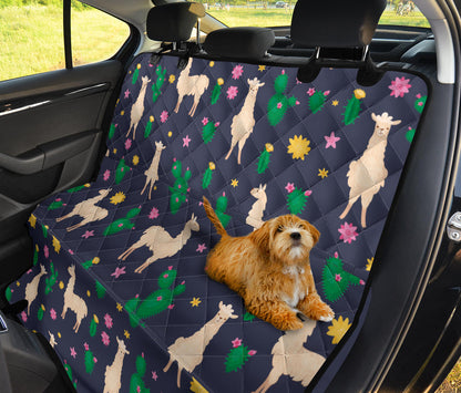 Llama Cactus Pattern Print Design 012 Rear Dog Car Seat Cover Hammock