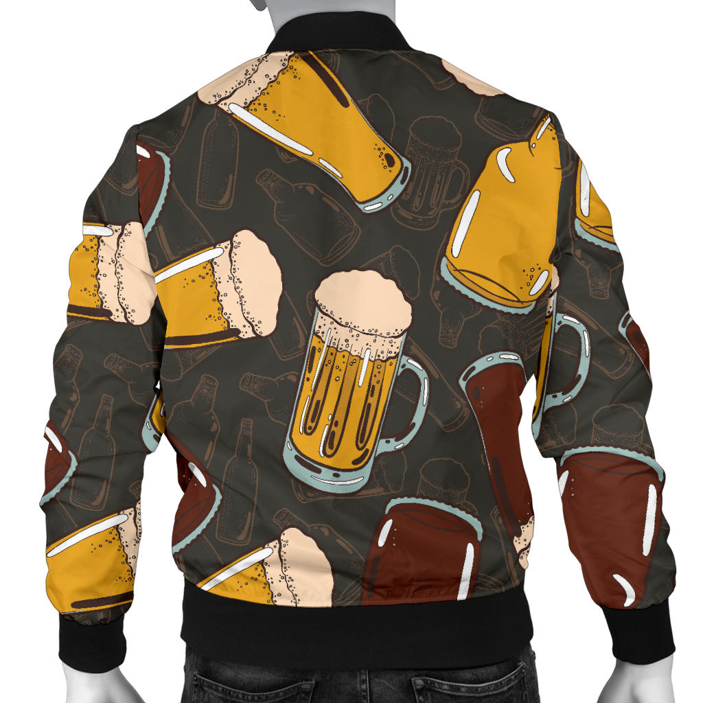 Beer Pattern Print Design 03 Men Bomber Jacket