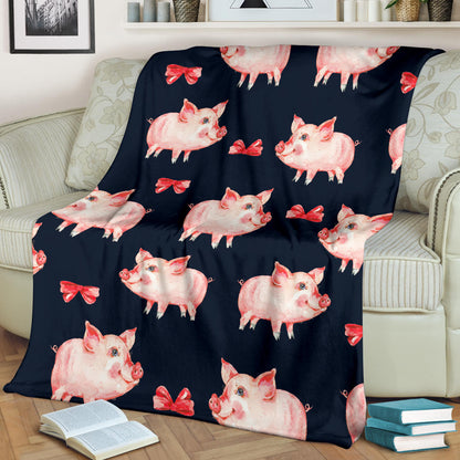 Pig Cute Pattern Print Design 02 Premium Blanket