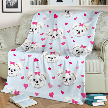 Maltese Pattern Print Design 03 Premium Blanket