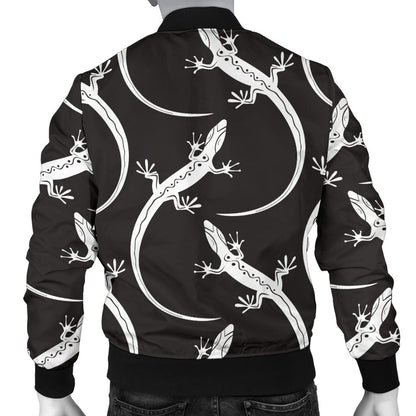 lizard Pattern Print Design 01 Men Bomber Jacket