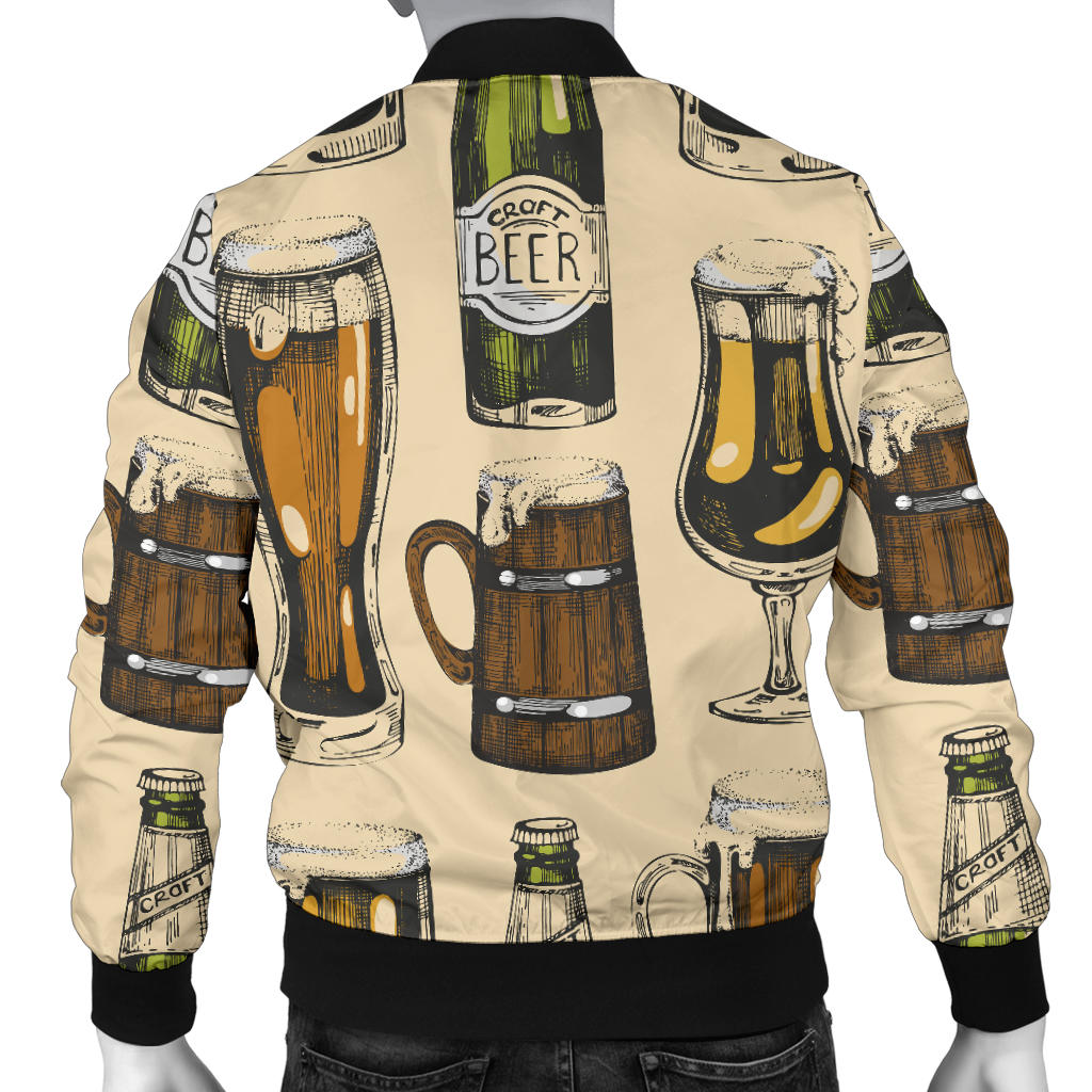 Beer Pattern Print Design 04 Men Bomber Jacket
