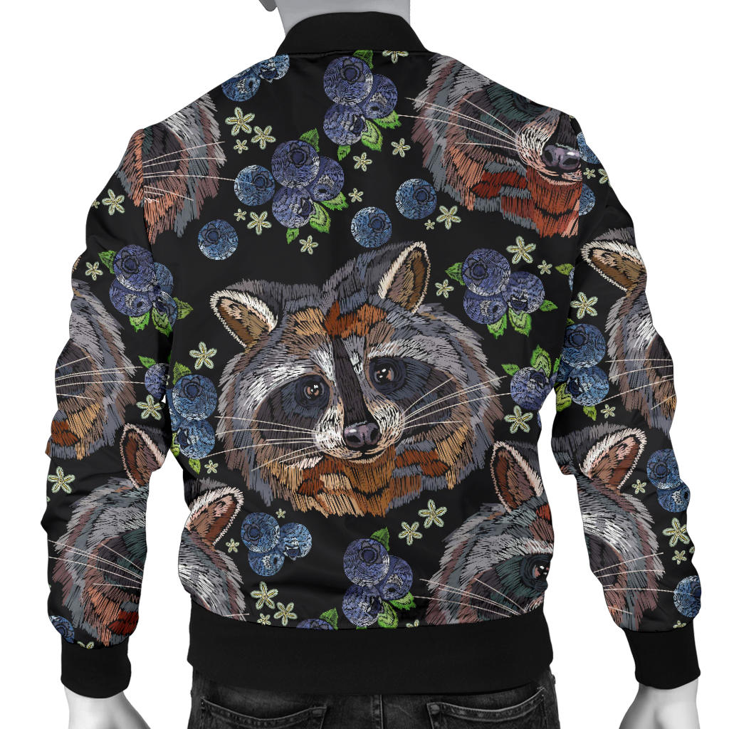 Raccoon Pattern Print Design A03 Men Bomber Jacket