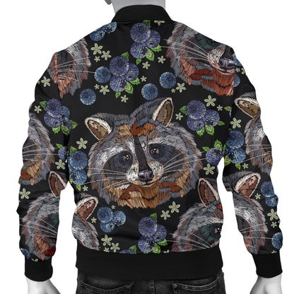 Raccoon Pattern Print Design A03 Men Bomber Jacket