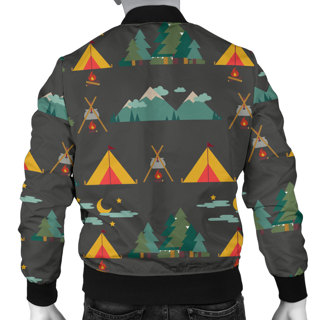 Camping Tent Pattern Print Design 03 Men Bomber Jacket