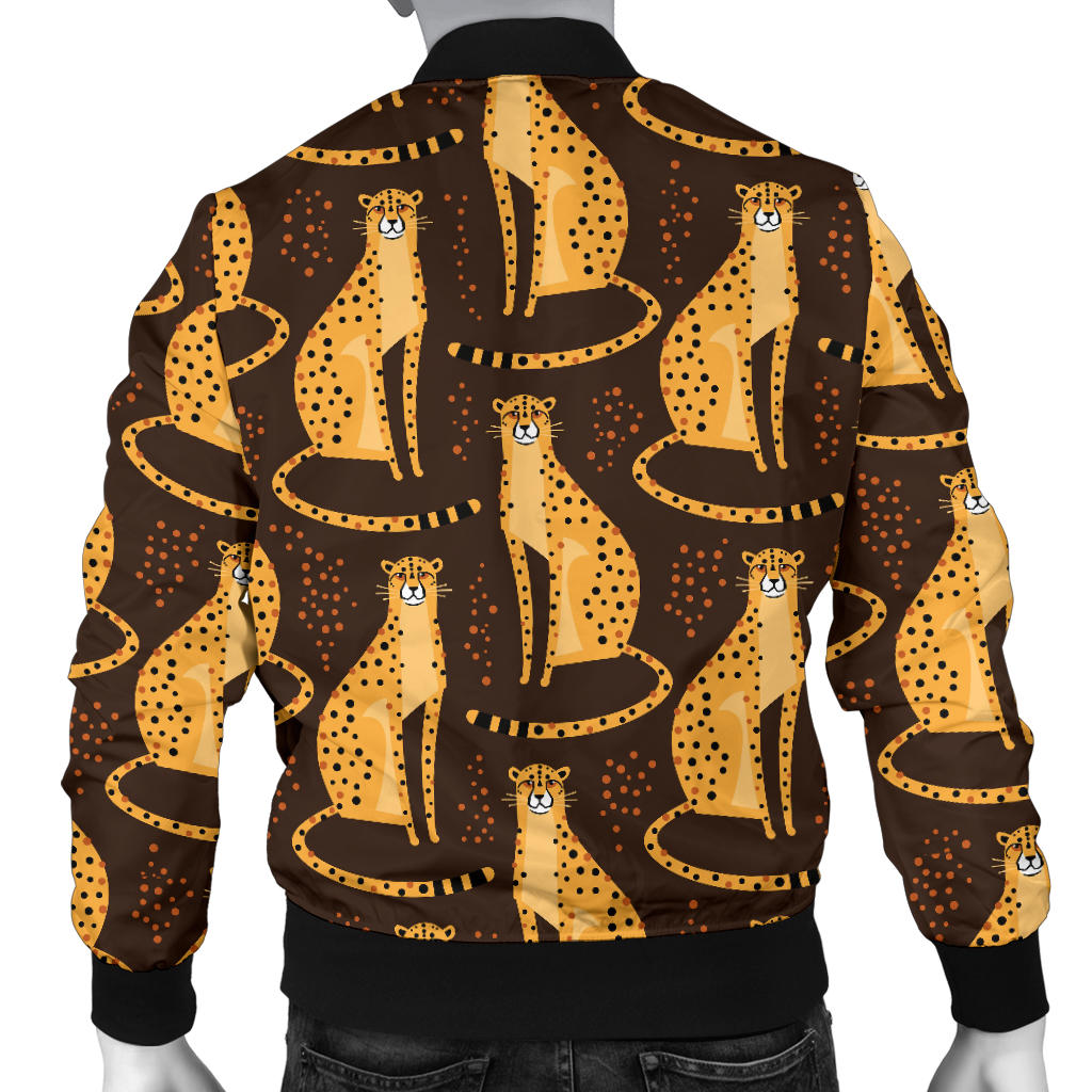 Cheetah Pattern Print Design 03 Men Bomber Jacket
