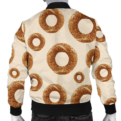 Bagel Pattern Print Design 01 Men Bomber Jacket