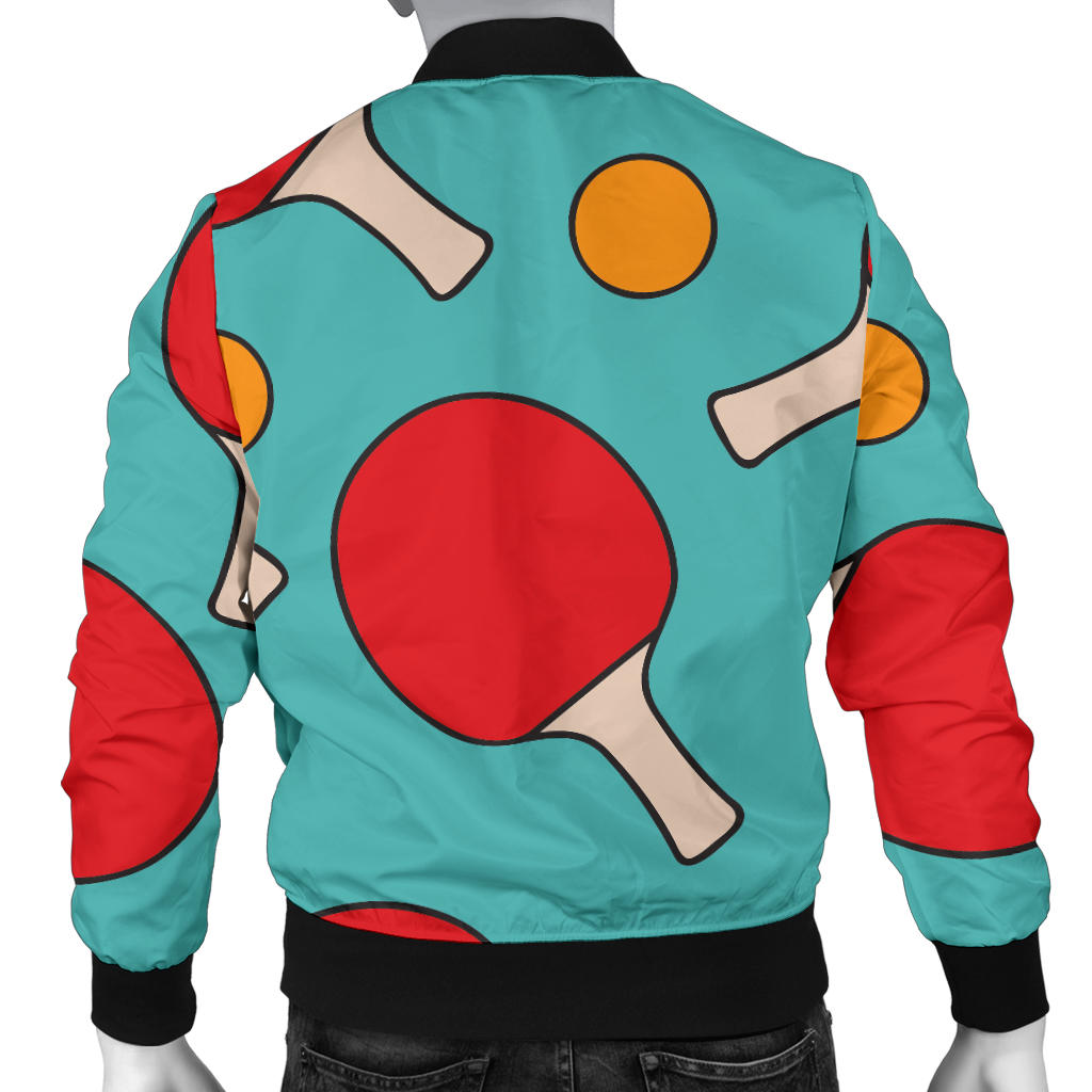 Ping Pong Pattern Print Design A01 Men Bomber Jacket