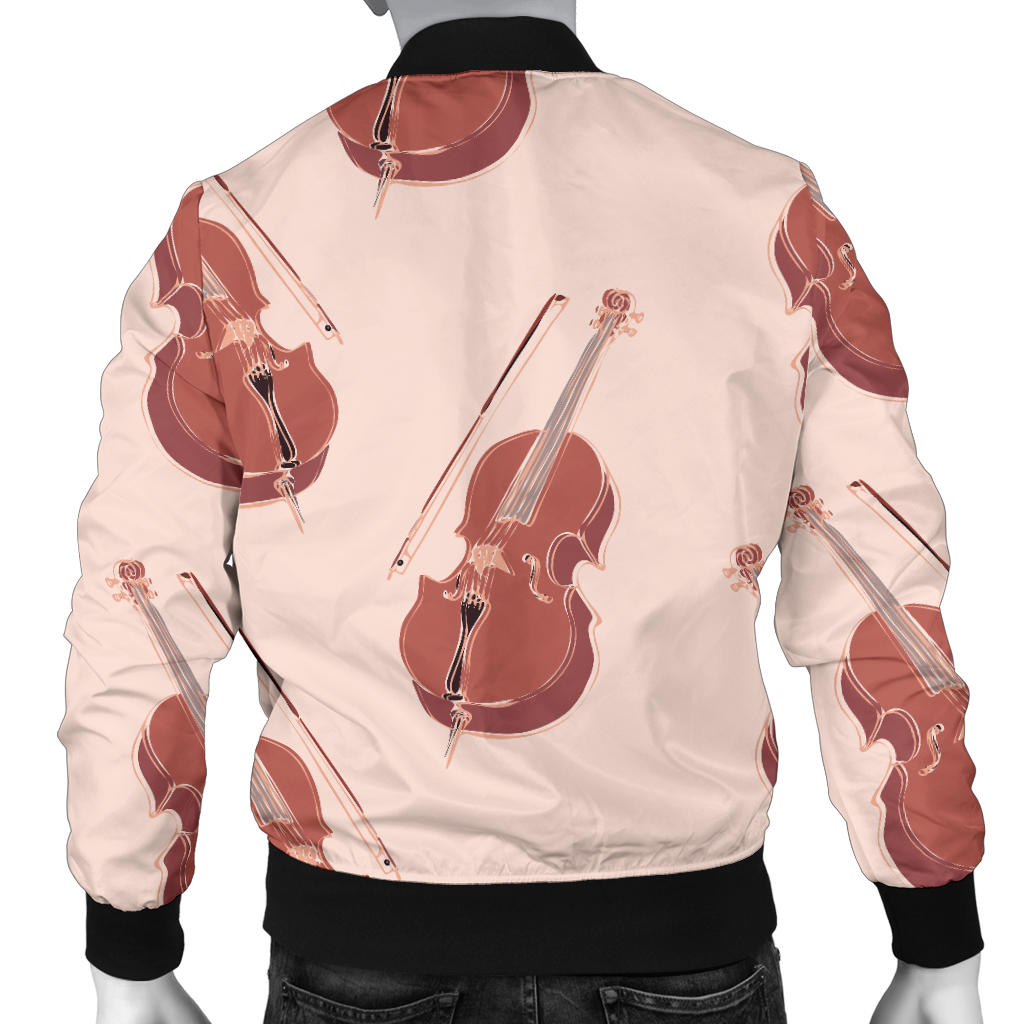 Cello Pattern Print Design 03 Men Bomber Jacket