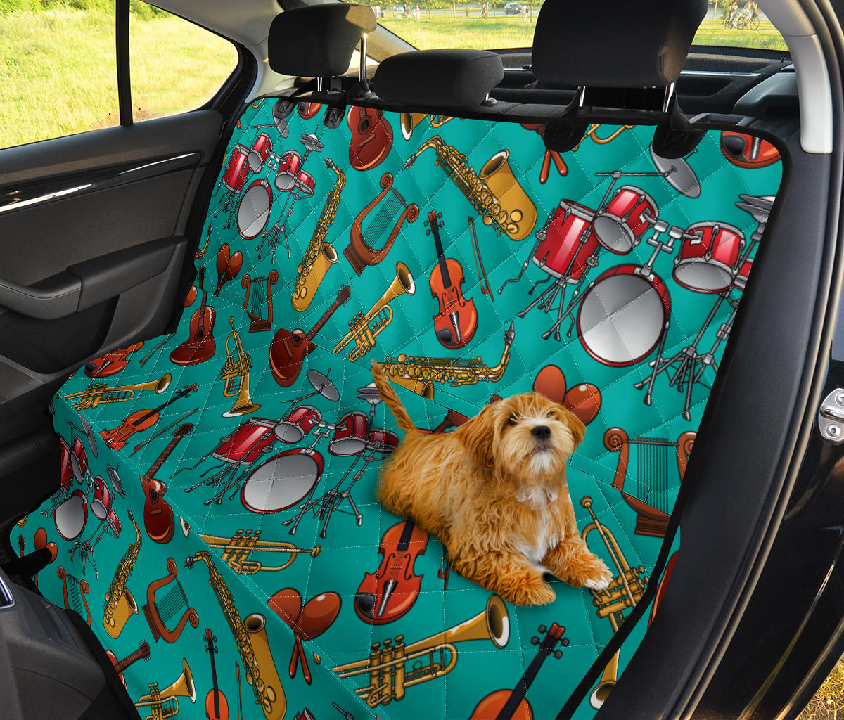 Drum Set Pattern Print Design 01 Rear Dog Car Seat Cover Hammock