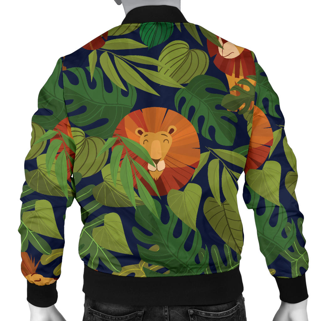 Lion Jungle Pattern Print Design 05 Men Bomber Jacket