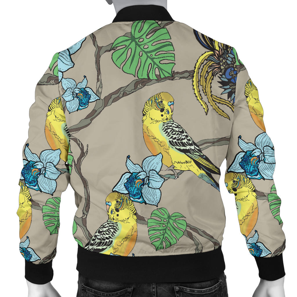Parakeet Pattern Print Design A02 Men Bomber Jacket