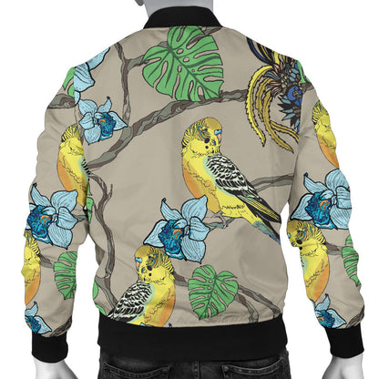 Parakeet Pattern Print Design A02 Men Bomber Jacket
