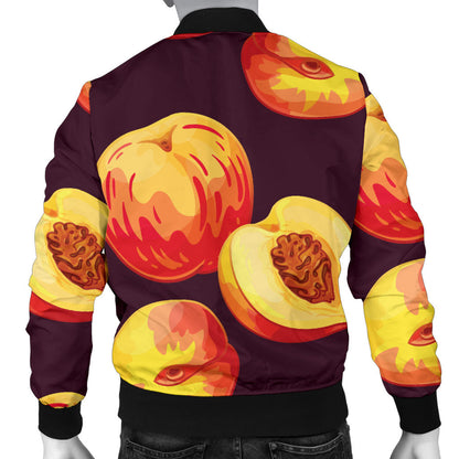 Peach Pattern Print Design A04 Men Bomber Jacket