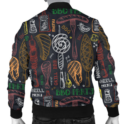 Barbecue Pattern Print Design 03 Men Bomber Jacket
