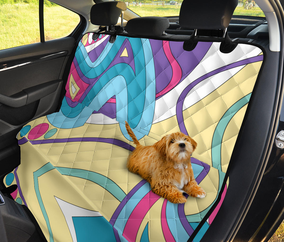 Funky Retro Pattern Print Design A01 Rear Dog Car Seat Cover Hammock