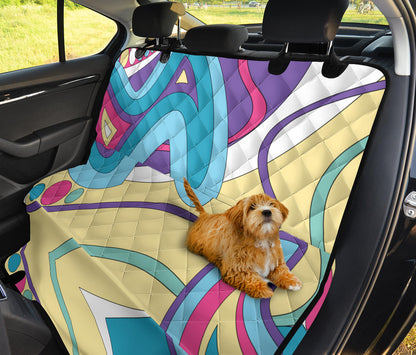Funky Retro Pattern Print Design A01 Rear Dog Car Seat Cover Hammock