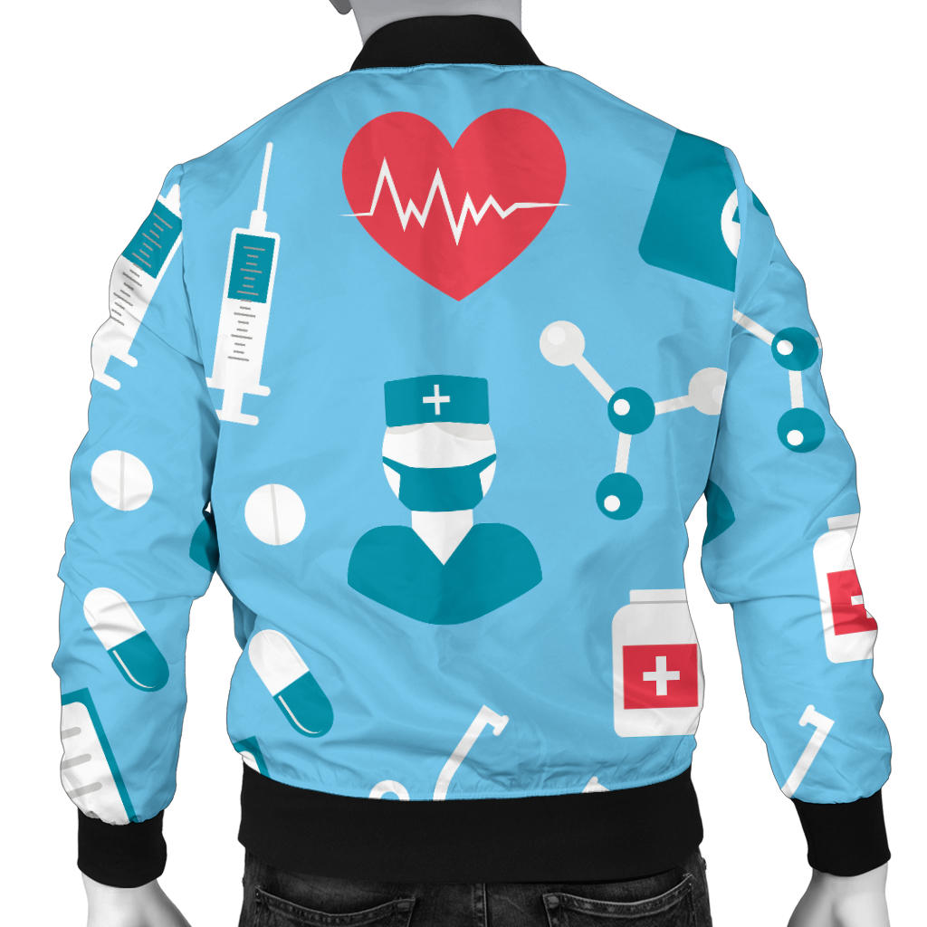 Nurse Pattern Print Design A03 Men Bomber Jacket