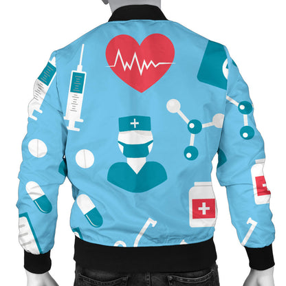 Nurse Pattern Print Design A03 Men Bomber Jacket
