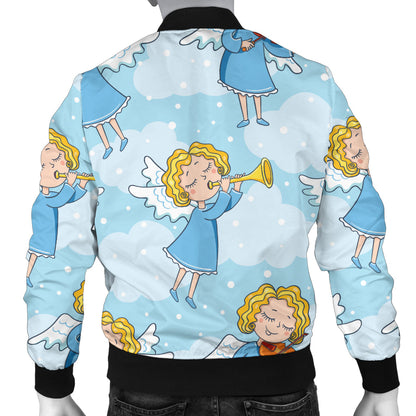 Angel Musician Pattern Print Design 09 Men Bomber Jacket