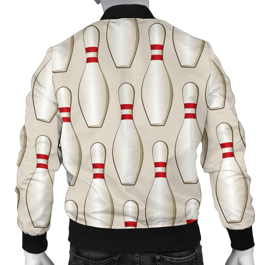 Bowling Pin Pattern Print Design 01 Men Bomber Jacket