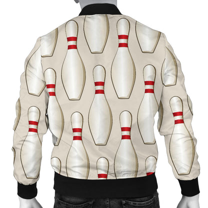 Bowling Pin Pattern Print Design 01 Men Bomber Jacket