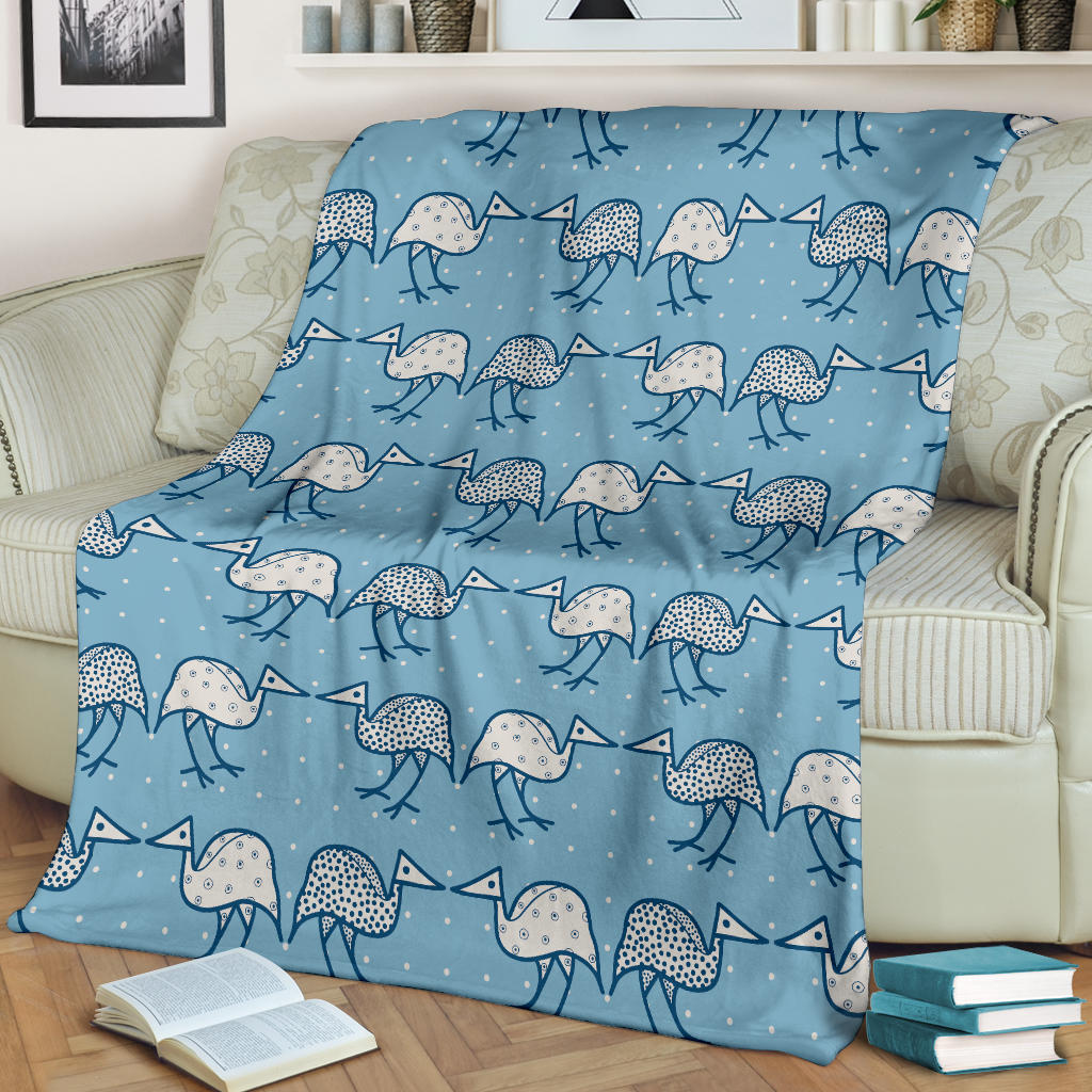 Emu Pattern Print Design 01 Premium Blanket