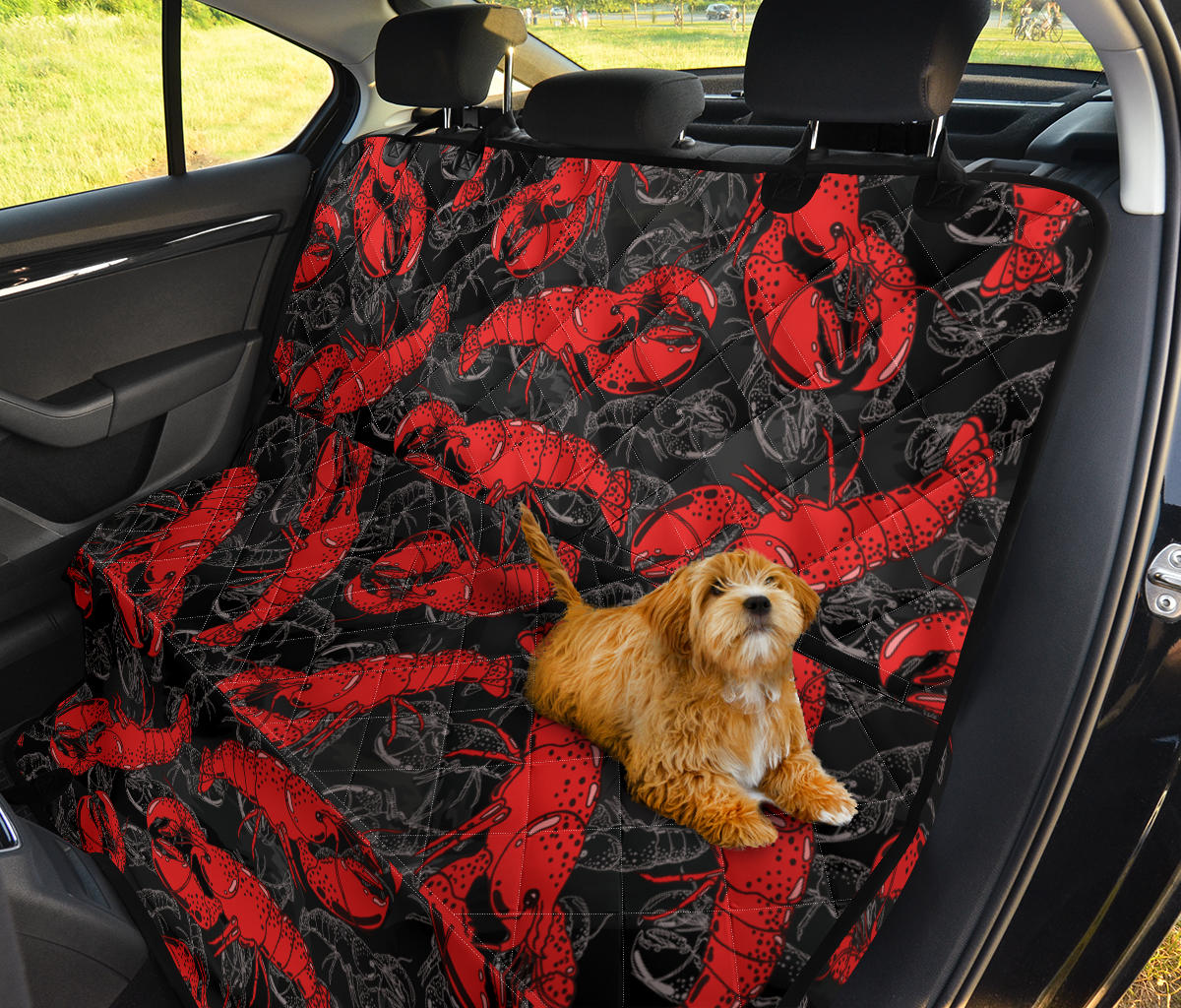Lobster Pattern Print Design 04 Rear Dog Car Seat Cover Hammock