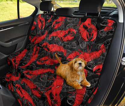 Lobster Pattern Print Design 04 Rear Dog Car Seat Cover Hammock