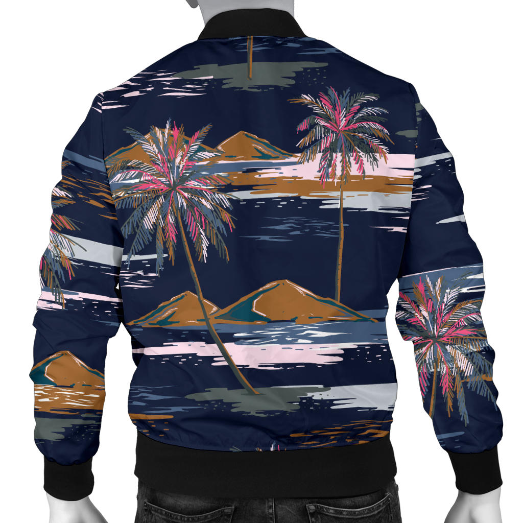 Pacific island Pattern Print Design A06 Men Bomber Jacket