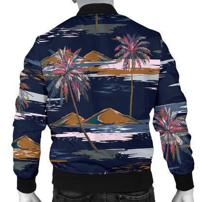 Pacific island Pattern Print Design A06 Men Bomber Jacket