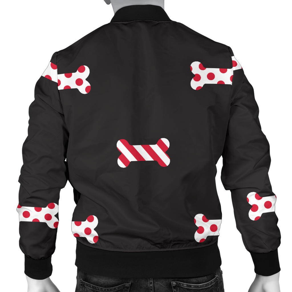 Dog Bone Pattern Print Design 04 Men Bomber Jacket