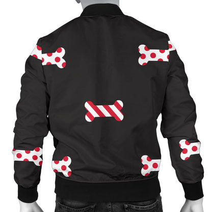 Dog Bone Pattern Print Design 04 Men Bomber Jacket