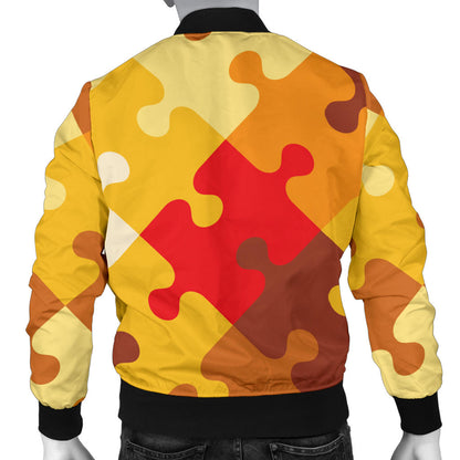 Puzzle Pattern Print Design A01 Men Bomber Jacket