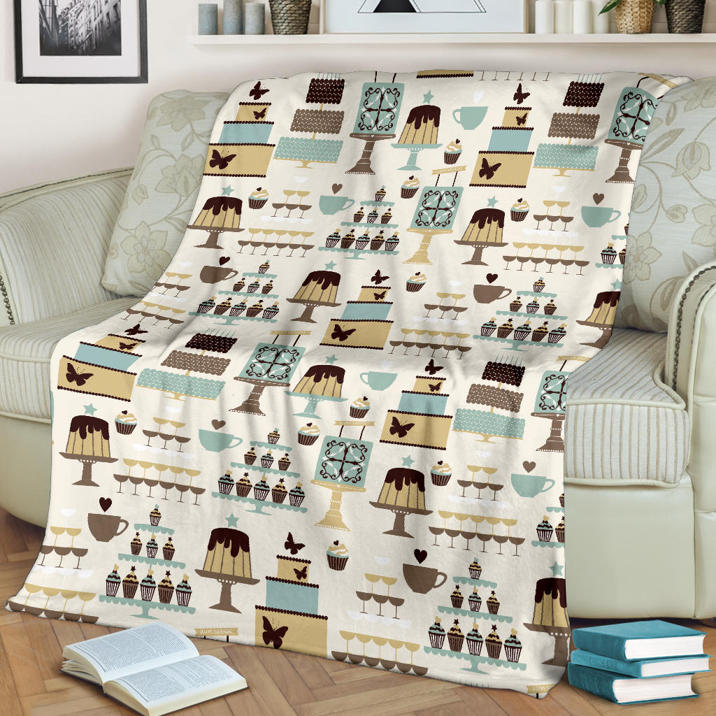 Cake Pattern Print Design 02 Premium Blanket