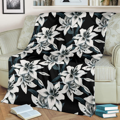 Lily Pattern Print Design 03 Premium Blanket