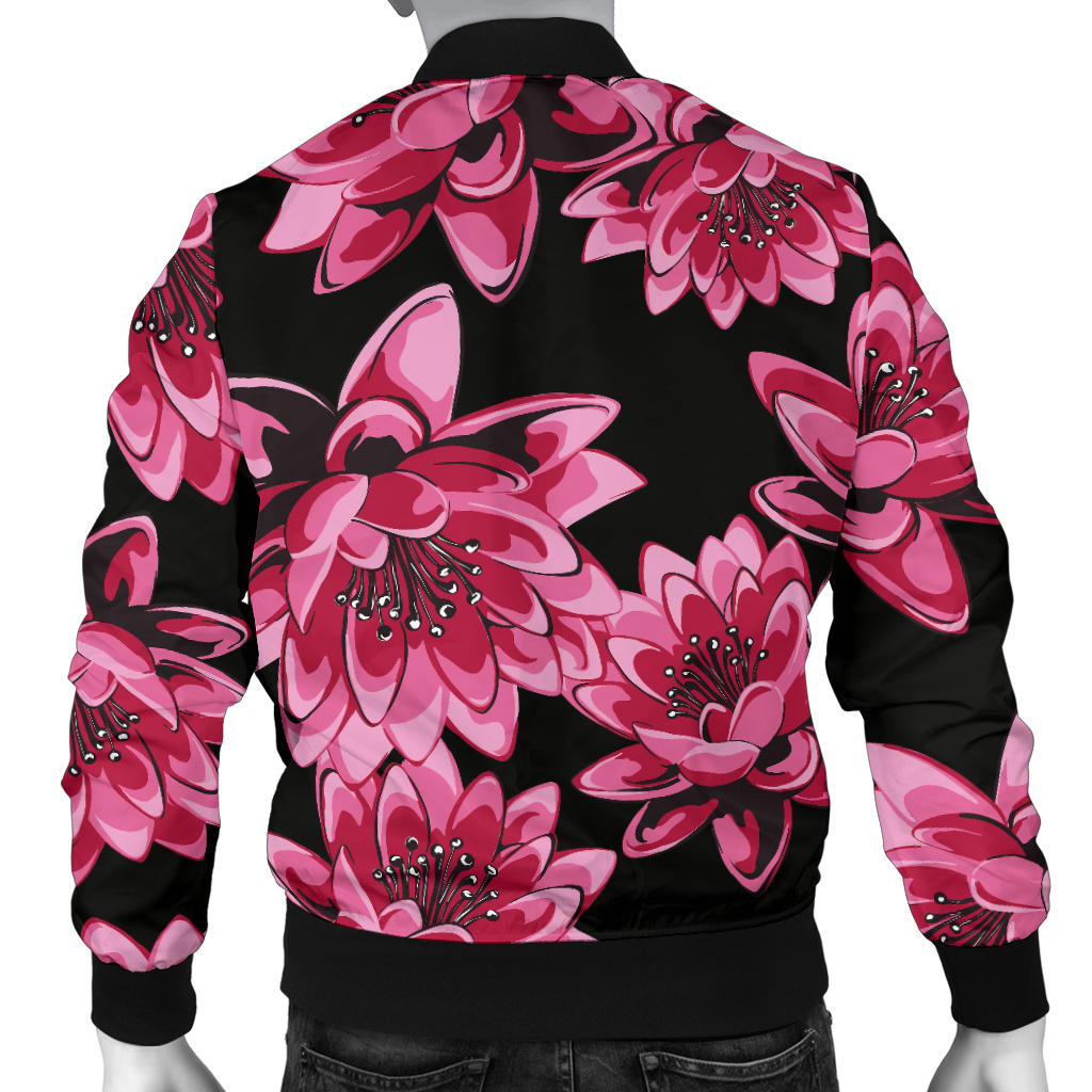 Lotus Pattern Print Design 03 Men Bomber Jacket