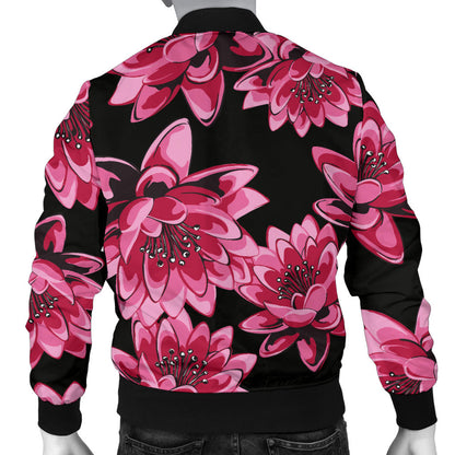 Lotus Pattern Print Design 03 Men Bomber Jacket