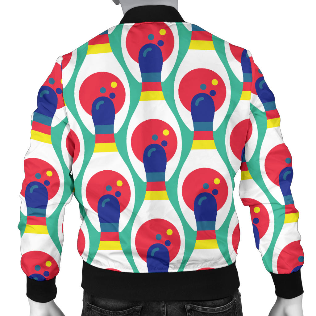 Bowling Pattern Print Design 05 Men Bomber Jacket