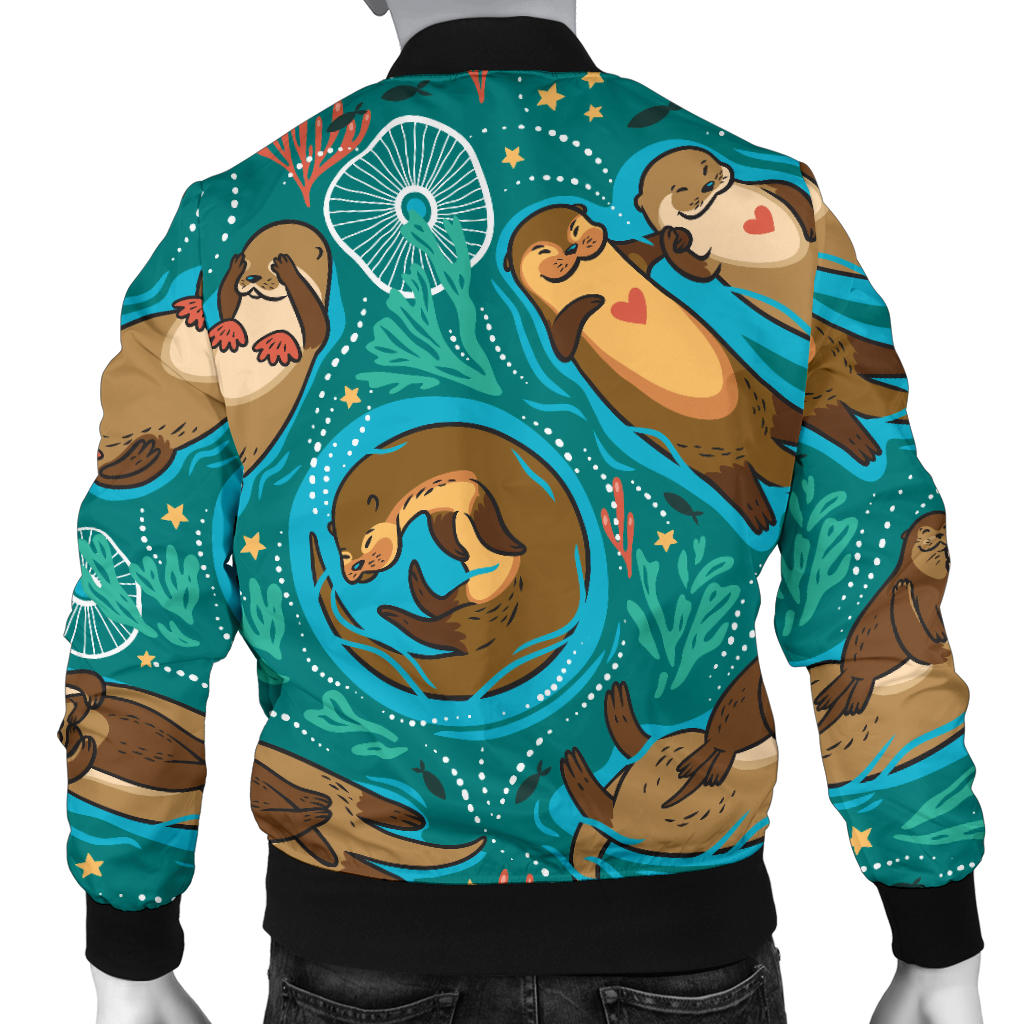 Sea Otter Pattern Print Design 01 Men Bomber Jacket