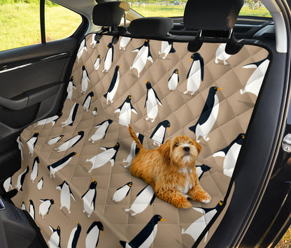 Penguin Pattern Print Design A01 Rear Dog Car Seat Cover Hammock