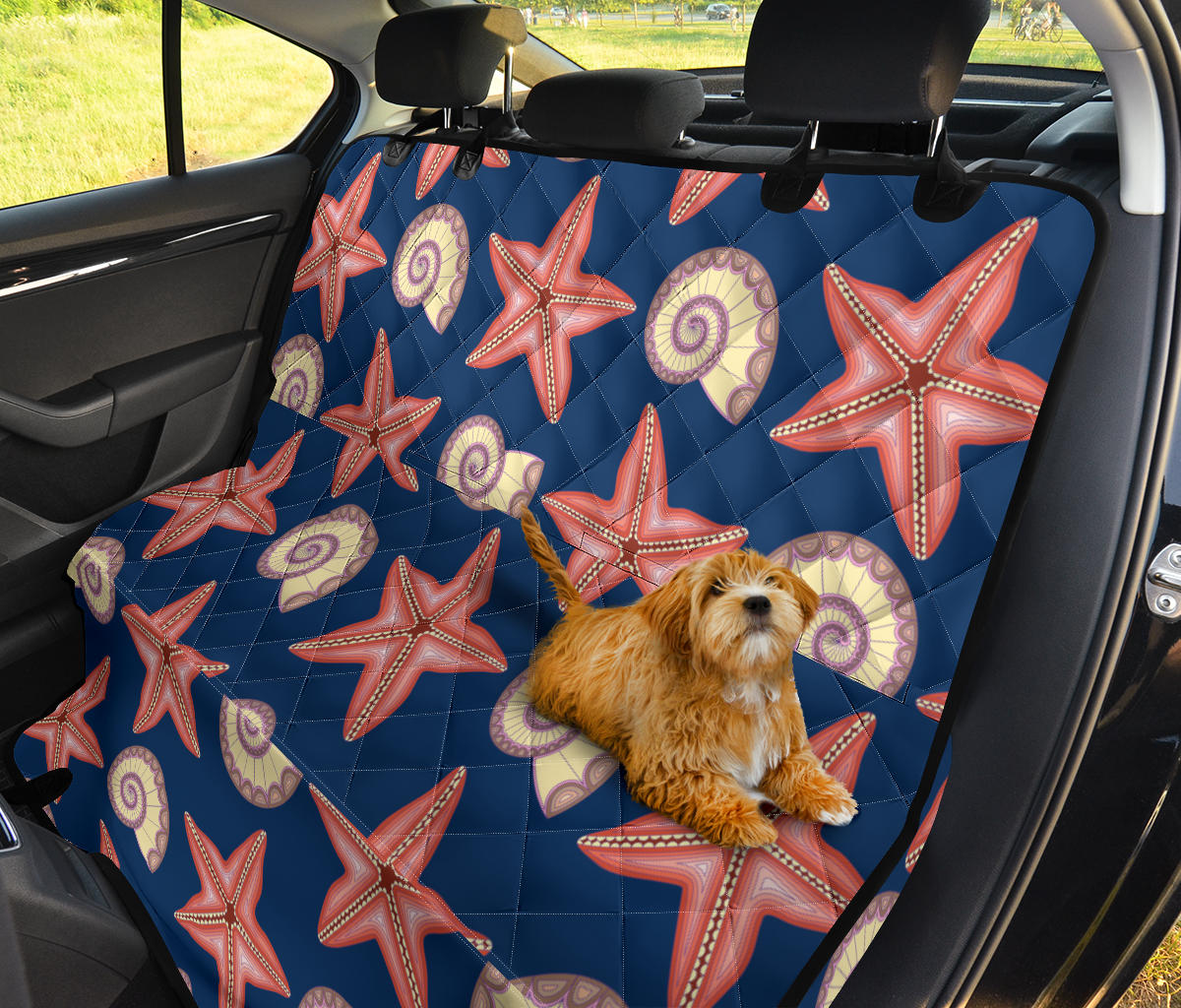 Starfish Pattern Print Design 03 Rear Dog Car Seat Cover Hammock