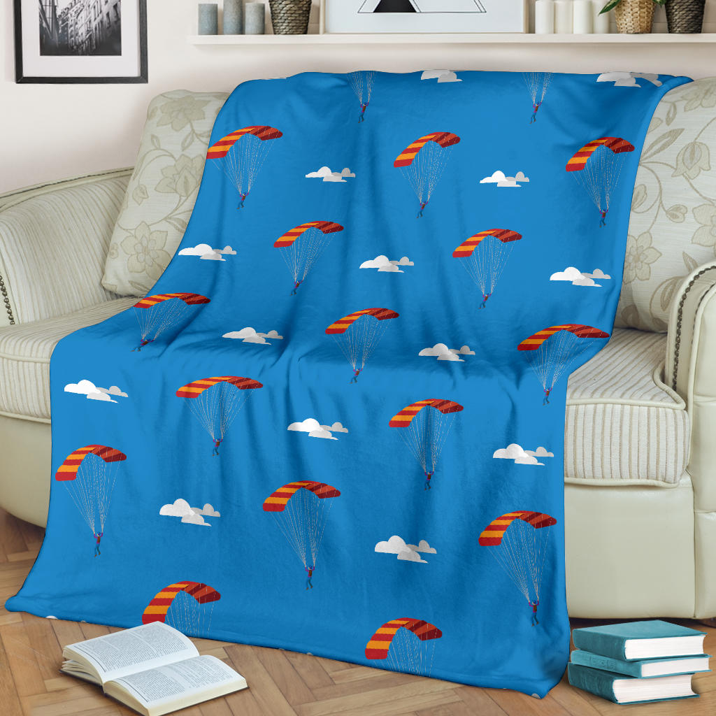 Skydiving Pattern Print Design 02 Premium Blanket