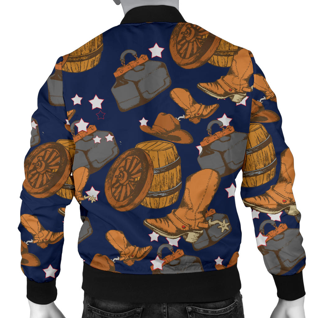Cowboy Pattern Print Design 03 Men Bomber Jacket