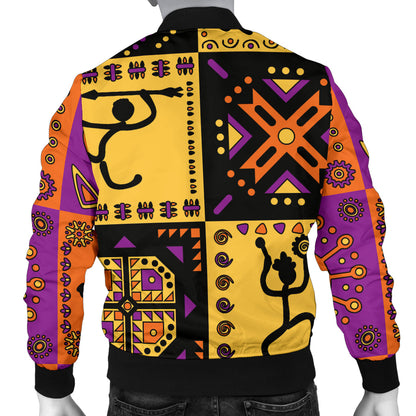 African Pattern Print Design 02 Men Bomber Jacket