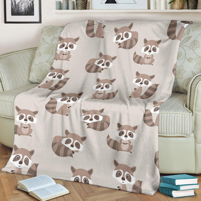 Raccoon Pattern Print Design A05 Premium Blanket