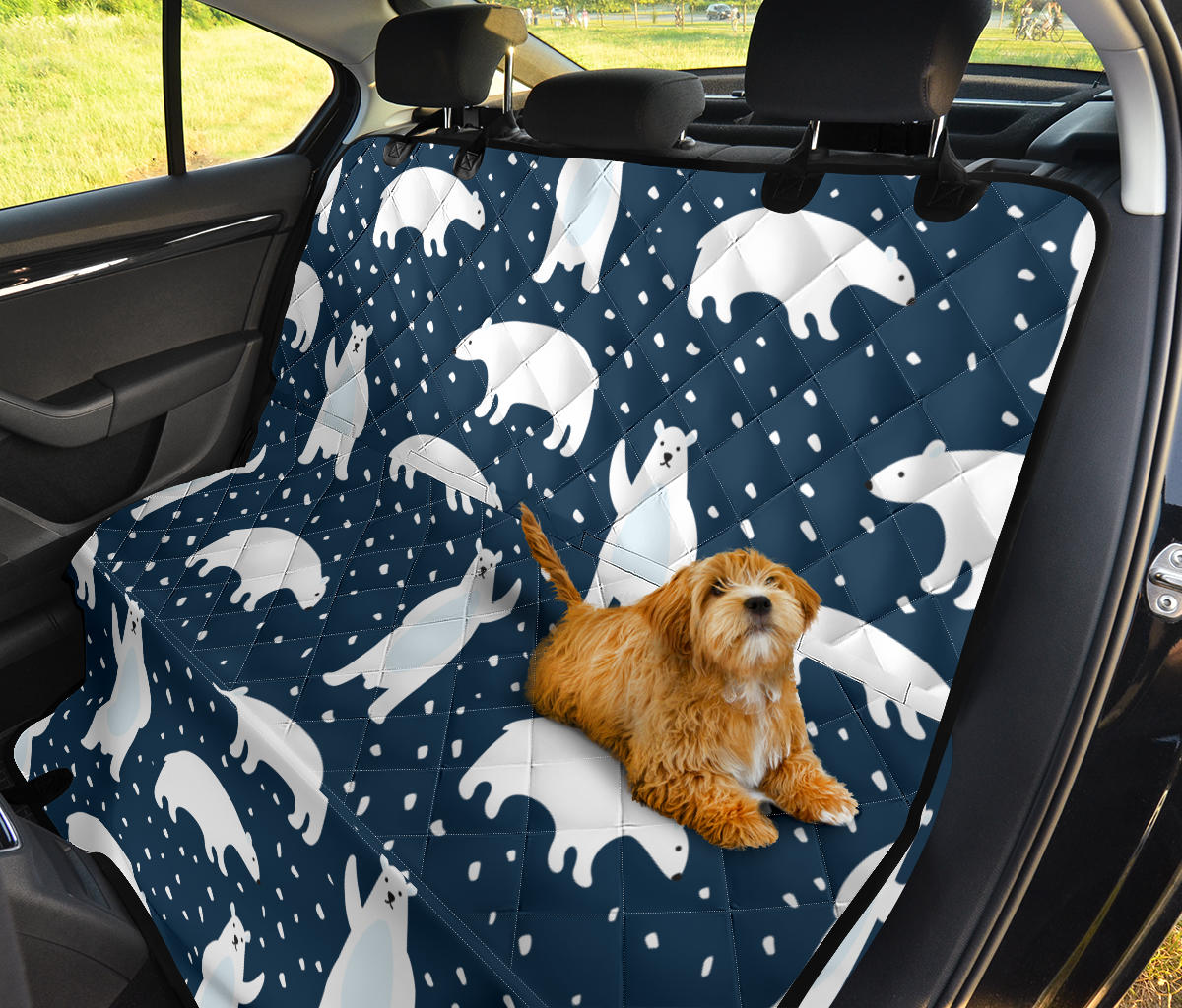 Polar Bear Pattern Print Design A02 Rear Dog Car Seat Cover Hammock