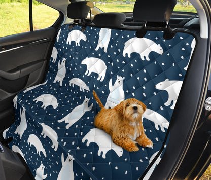 Polar Bear Pattern Print Design A02 Rear Dog Car Seat Cover Hammock