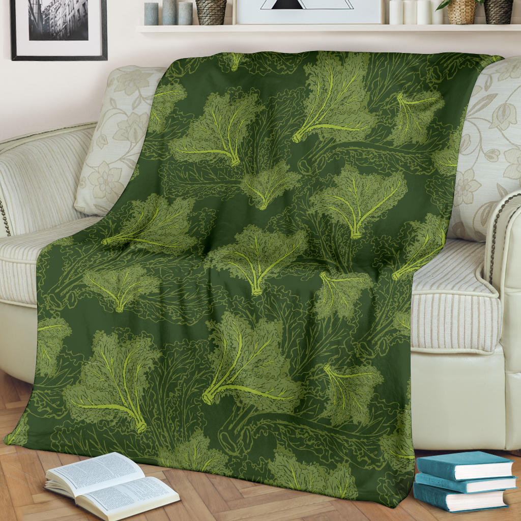 Kale Pattern Print Design 01 Premium Blanket